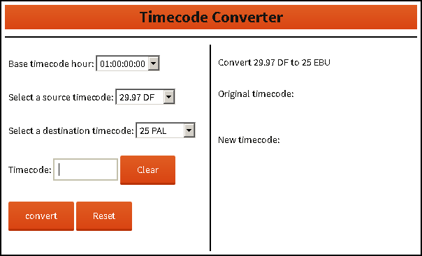 timecode converter